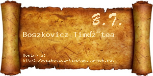Boszkovicz Timótea névjegykártya